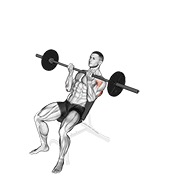 Inclinado reverse-grip press con barra