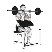 Inverso preacher curl con barra