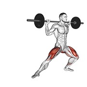 Side split sentadilla con barra