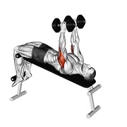 Declinado triceps extensión con mancuerna