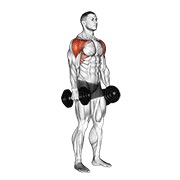 Lateral to elevación frontal con mancuerna