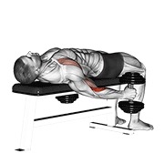 Tumbado supine curl con mancuerna
