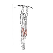 Hanging straight leg elevación