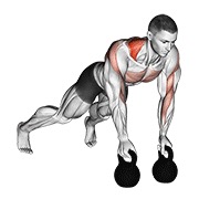Alternating renegade remo con kettlebell