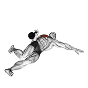 Extended range one arm press on floor con kettlebell