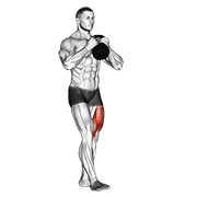 Pistol sentadilla con kettlebell