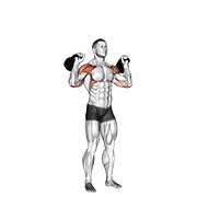 Two arm military press con kettlebell