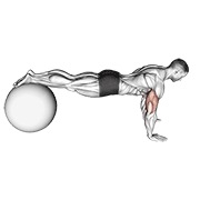 Flexión (on stability ball)