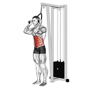De pie crunch (with rope attachment) en polea
