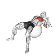 One arm press on exercise ball en polea