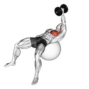 One arm aperturas on exercise ball con mancuerna