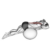 Back extensión on exercise ball