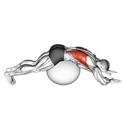 Exercise ball lower back stretch (pyramid)