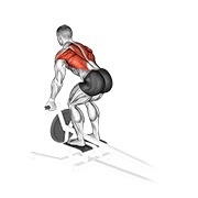 De palanca t-bar inverso grip remo