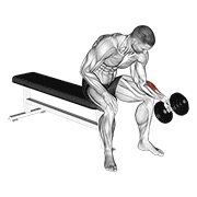 One arm sentado neutral wrist curl con mancuerna