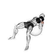 One arm hammer press on exercise ball con mancuerna