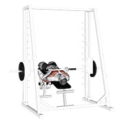 En máquina inverso declinado close grip press de banca multipower