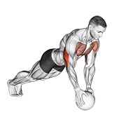 Medicine ball close grip flexión