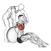 Asistido sentado pectoralis major stretch with stability ball