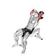 Inclinado two arm extensión con mancuerna