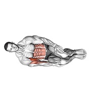 Bodyweight side tumbado curl de bíceps