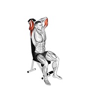 Sentado triceps extensión con mancuerna