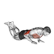 Close-grip flexión (on knees)
