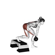 Single leg peso muerto with stepbox support con mancuerna