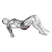 Low glute bridge on floor