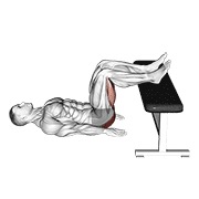 Glute bridge two legs on bench (male)